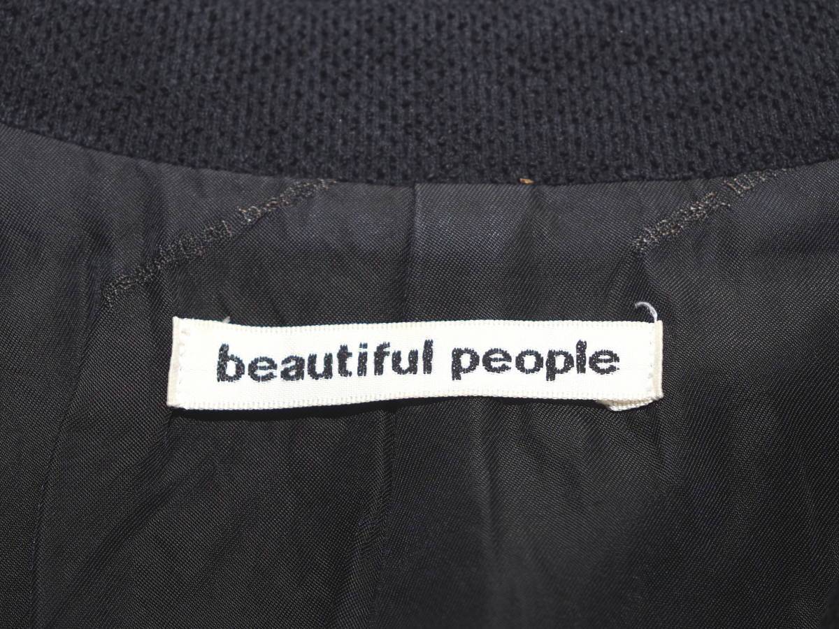 beautiful people ビューティフルピープル ダブルブレストチェスターコート36黒 日本製_画像3