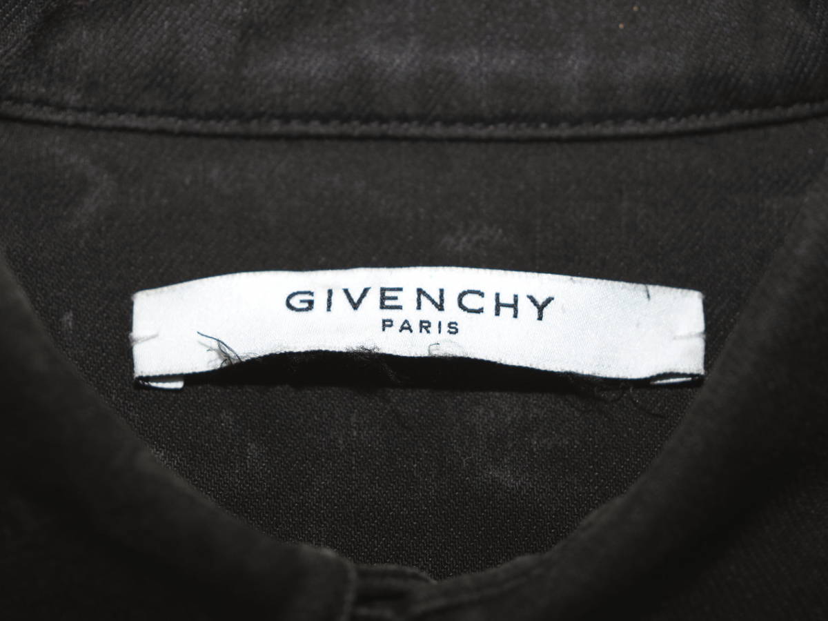 美品 GIVENCHY ジバンシィ 17AWスター刺繍デニムシャツXS黒 リカルドティッシ_画像3