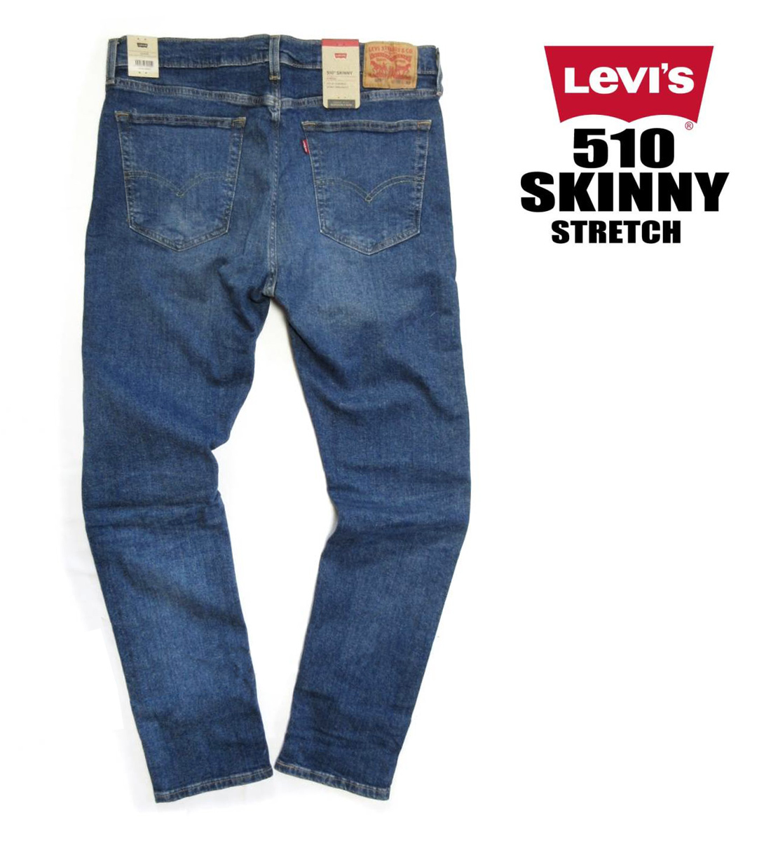 新品タグ付き/少量入荷■Levi'sリーバイス■510 SKINNY スキニー ストレッチデニムインディゴ・ミッドユーズド 055101082/33■在庫限り■_画像2