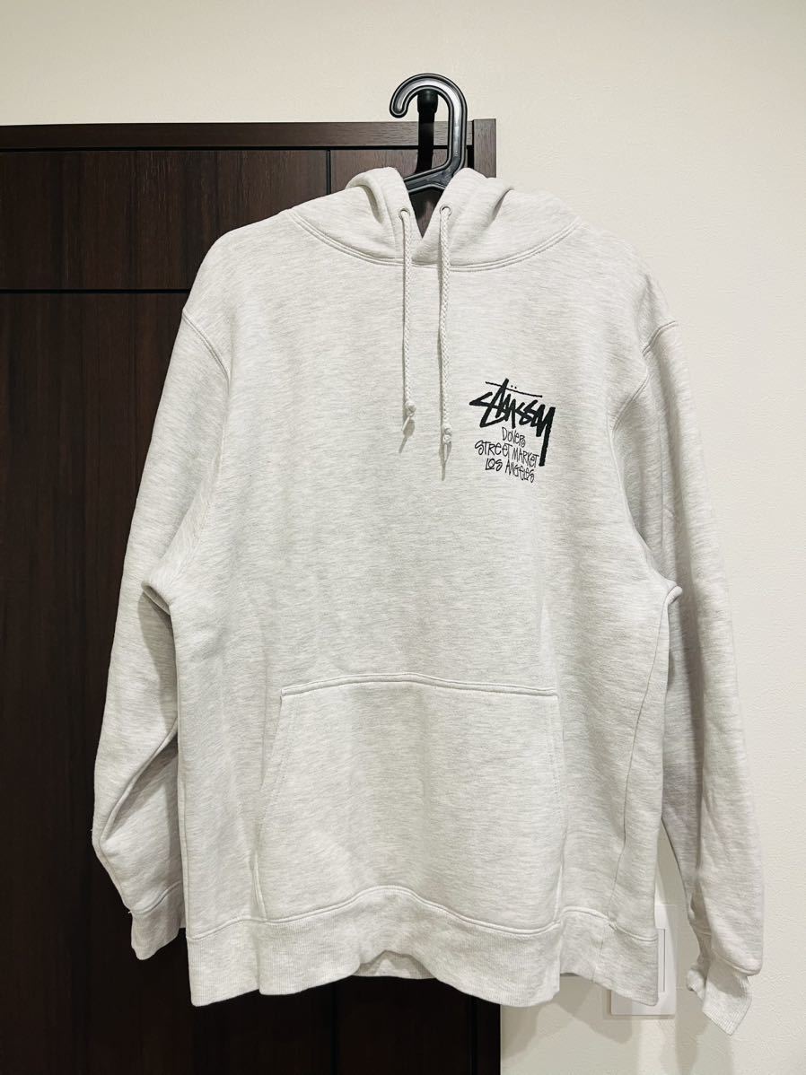 【美品】STUSSY x DOVER STREET MARKET Los Angeles ステューシー ドーバーストリートマーケット パーカー フーディL グレー_画像1