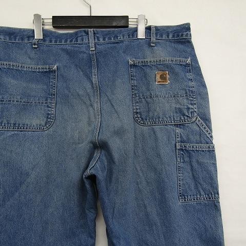 カーハート サイズ W42 L30 デニム ぺインター ワーク パンツ ジーンズ テーパード コットン Carhartt 古着 ビッグサイズ 2S0299_画像4