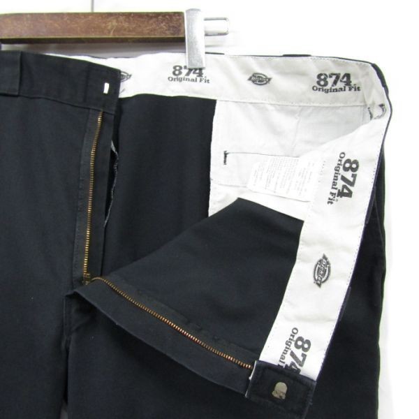 ビッグサイズ W46 L30 メキシコ製 ディッキーズ Dickies 874 ワーク チノ パンツ チノパン ブラック 古着 2D1299_画像6