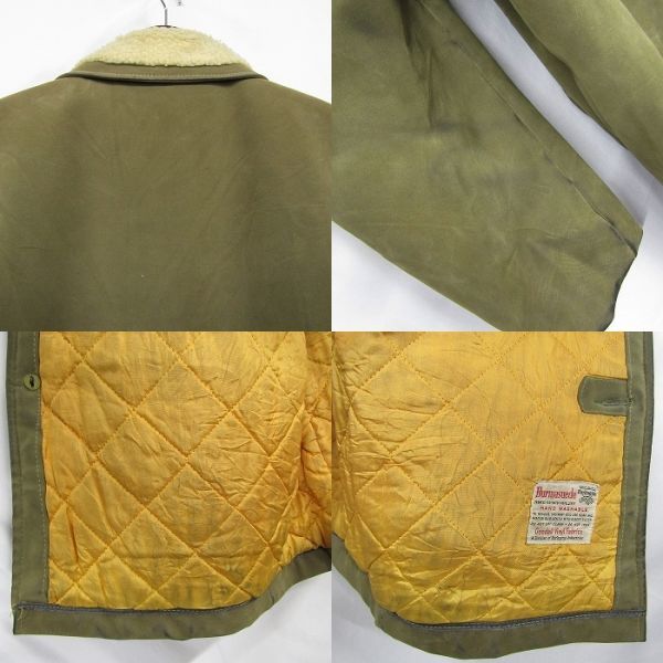 Vintage サイズ 36 Burmasuede フェイク スウェード ジャケット コート 中綿 キルティング カーキ 古着 ビンテージ 3D1902_画像8