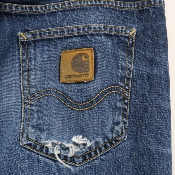 MA0922 W31 L32 カーハート carhartt デニム パンツ ジーンズ GEANS テーパード シルエット ダメージ ボトムス 古着_画像8