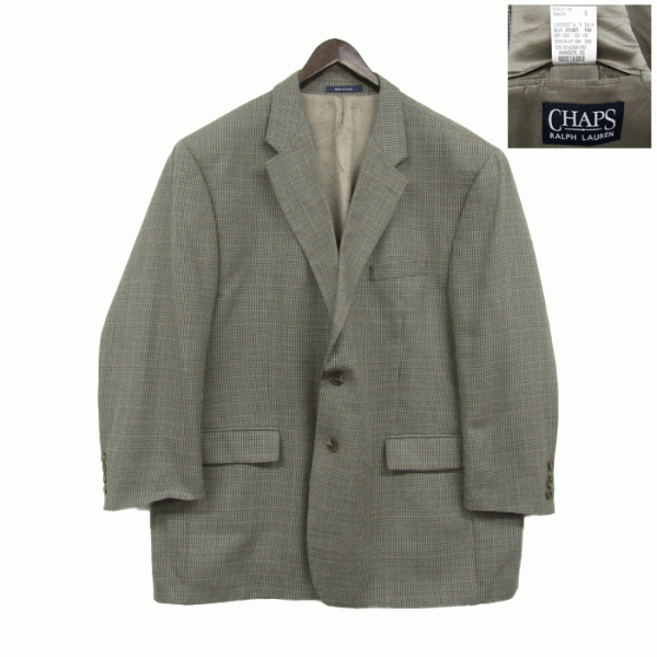 サイズ 50R カナダ制 チャップス ラルフローレン RALPH LAUREN テーラードジャケット ジャケット ブレザー チェック 古著 2F0992