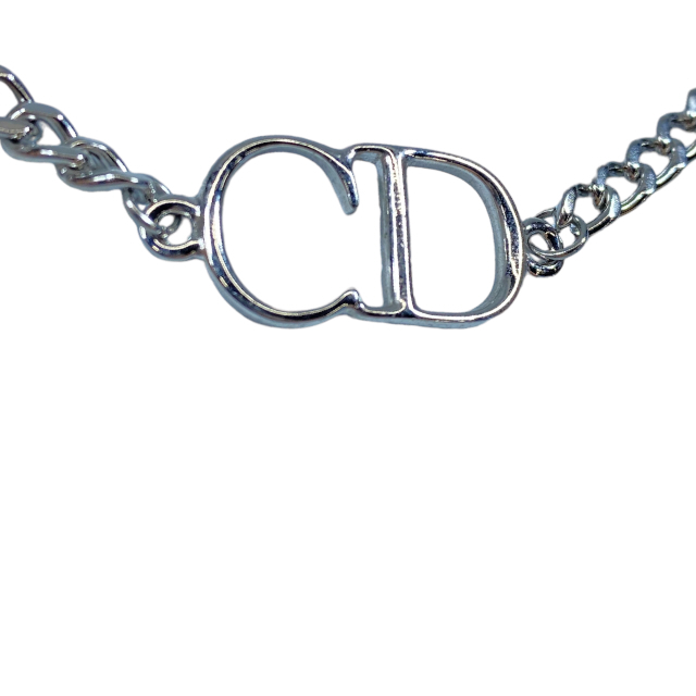 Christian Dior クリスチャン ディオール ネックレス チェーンネックレス アクセサリー 小物 ロゴ メタル シルバー_画像3