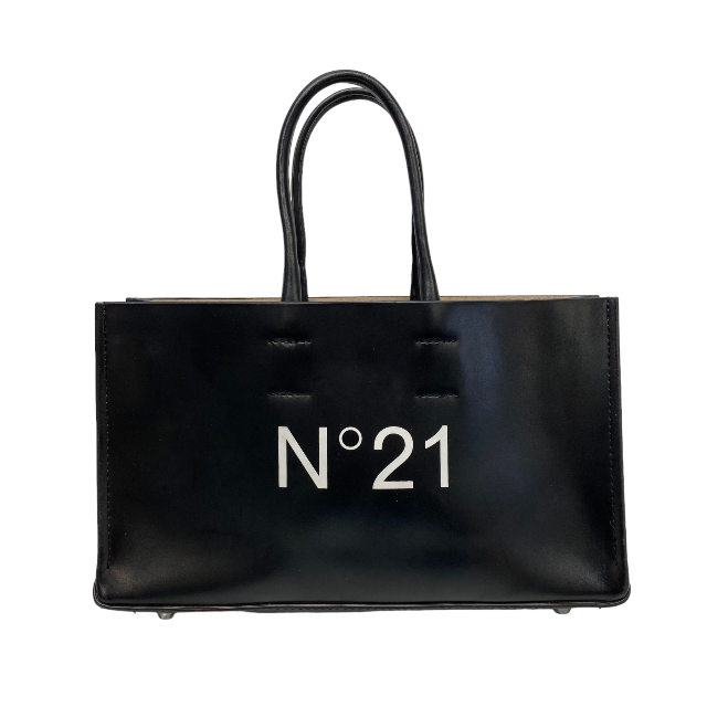 N21 ヌメロヴェントゥーノ バッグ ハンドバッグ ミニバッグ 手持ち鞄 ロゴ レザー ブラック 黒