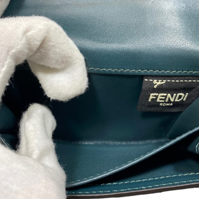 FENDI フェンディ 8M0359 ミディアム コンパクトウォレット Wフラップ 二つ折り財布 ピーカブー パイソン_画像8
