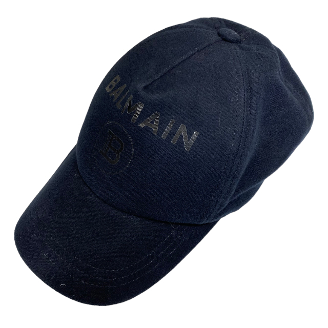 BALMAIN バルマン 帽子 キャップ ベースボールキャップ 小物 アクセサリー ロゴ コットン ブラック 黒 [フリーサイズ]