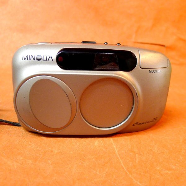 l332 MINOLTA Capios25 コンパクトフィルムカメラ サイズ:幅約12cm 高さ約6.5cm 奥行約4.5cm/60_画像2