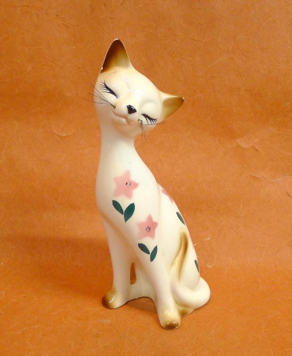 l046 陶器 猫の置物 2点まとめセット インテリア 飾り アンティーク コレクション 昭和レトロ /60の画像6