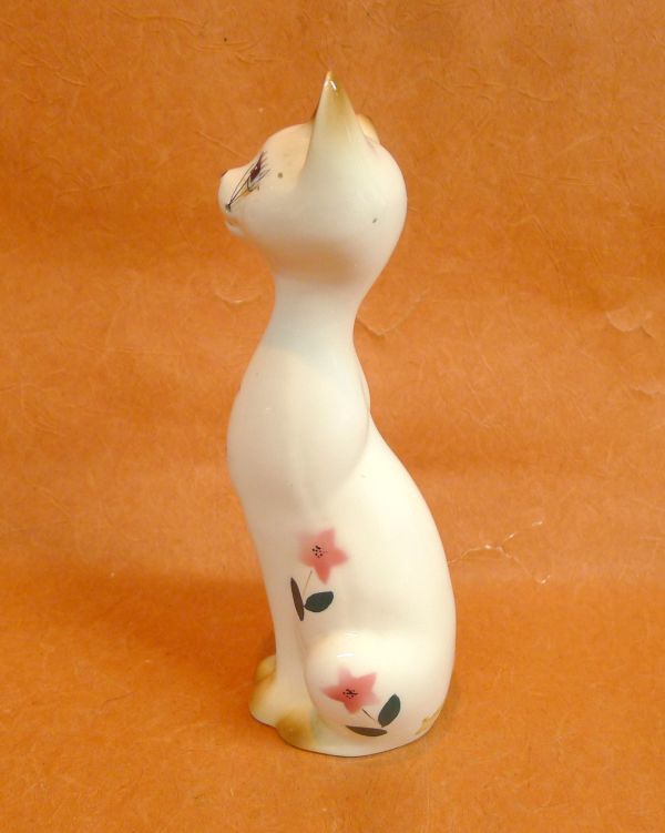 l046 陶器 猫の置物 2点まとめセット インテリア 飾り アンティーク コレクション 昭和レトロ /60の画像3