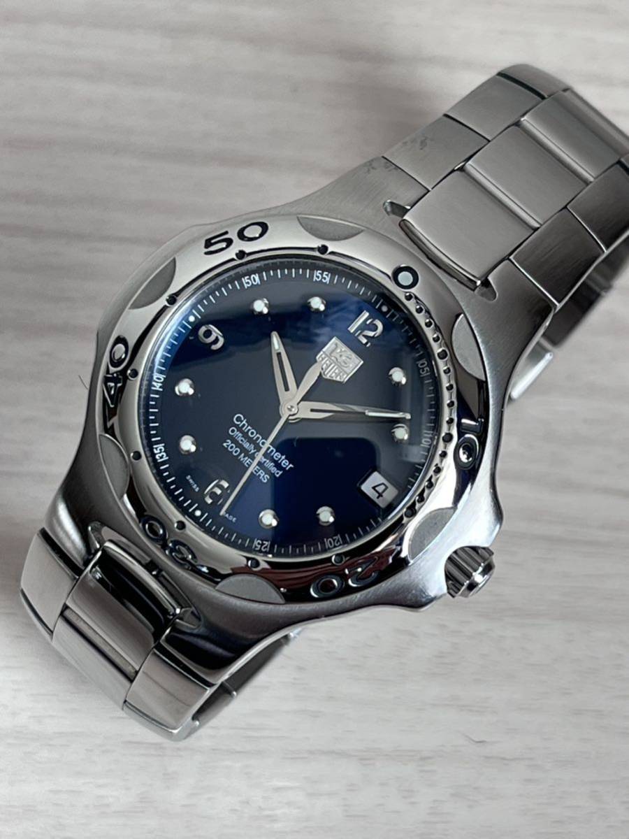 美品 送料無料 タグホイヤー TAG HEUER WL5113-0 キリウム クロノメーター 自動巻 オートマチック ブルー SS メンズ_画像1