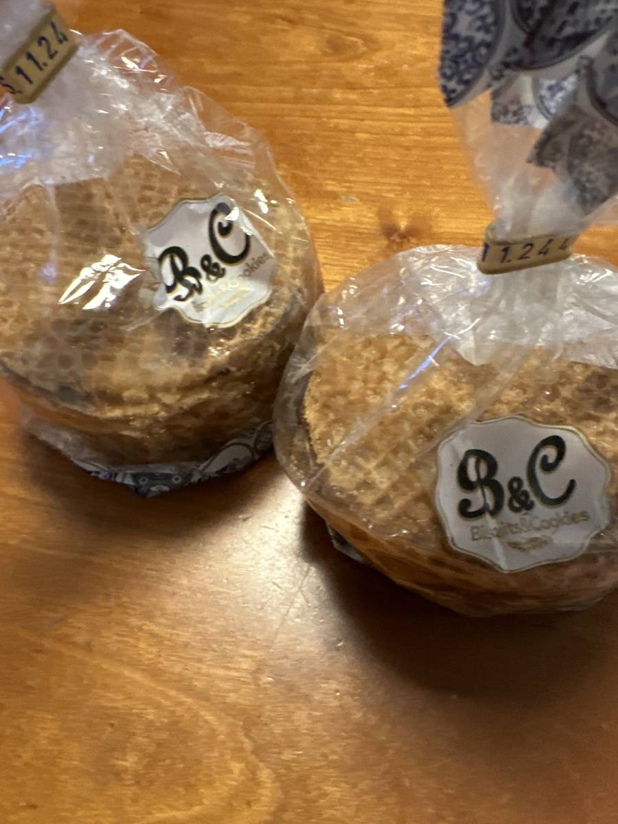 ベルギー購入★ブリュッセル空港★B&C biscuits&Cookies★ストロープワッフル260g._画像2