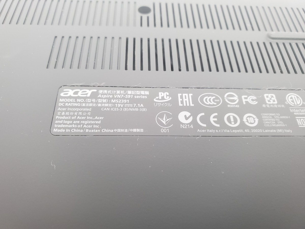 Acer Aspire V15 (VN7-591) Core i7 起動確認済み_画像8