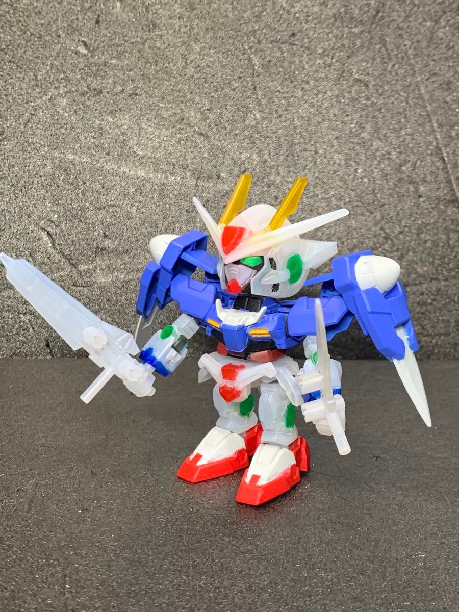 ガンプラ 一番くじ SDガンダム EXスタンダード ダブルオーガンダム ソリッドクリア　全塗装完成品