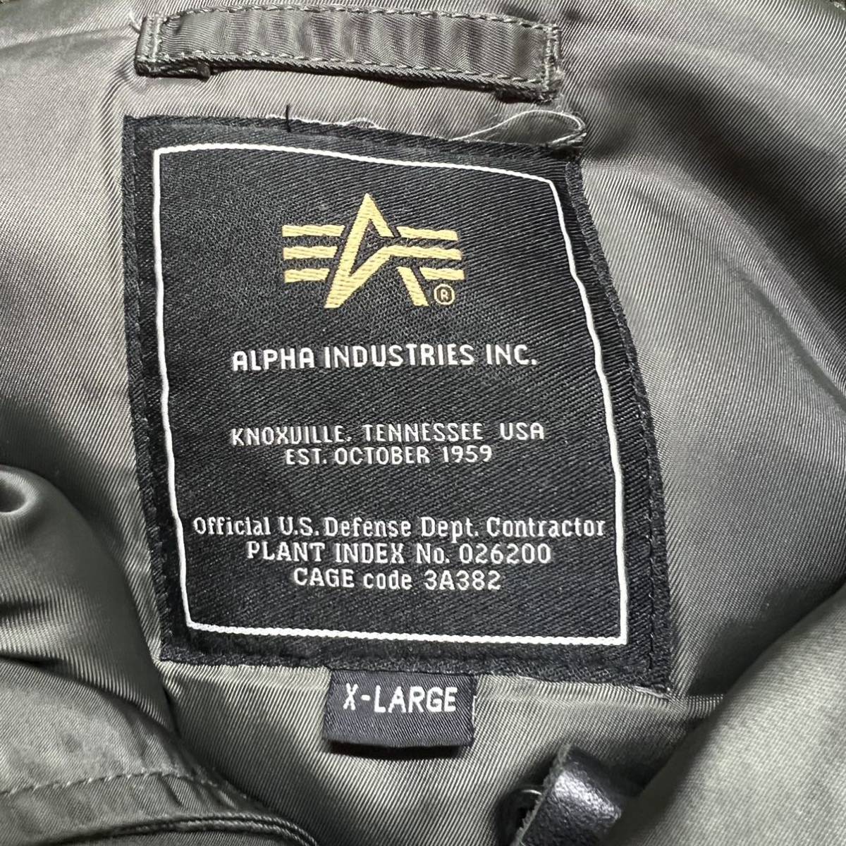 M3277 ALPHA INDUSTRIES アルファインダストリーズ　N-3B フライトジャケット XLサイズ　メンズ　ミリタリージャケット　アウター_画像3