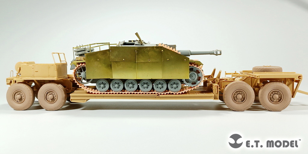 E.T.MODEL P35-123 1/35 WWII ドイツ Sd.Ah.116戦車運搬用トレーラー 自重変形タイヤ (3Dプリント)(タミヤ用)_画像7