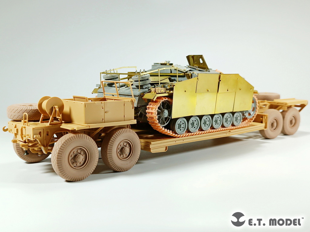 E.T.MODEL P35-123 1/35 WWII ドイツ Sd.Ah.116戦車運搬用トレーラー 自重変形タイヤ (3Dプリント)(タミヤ用)_画像5