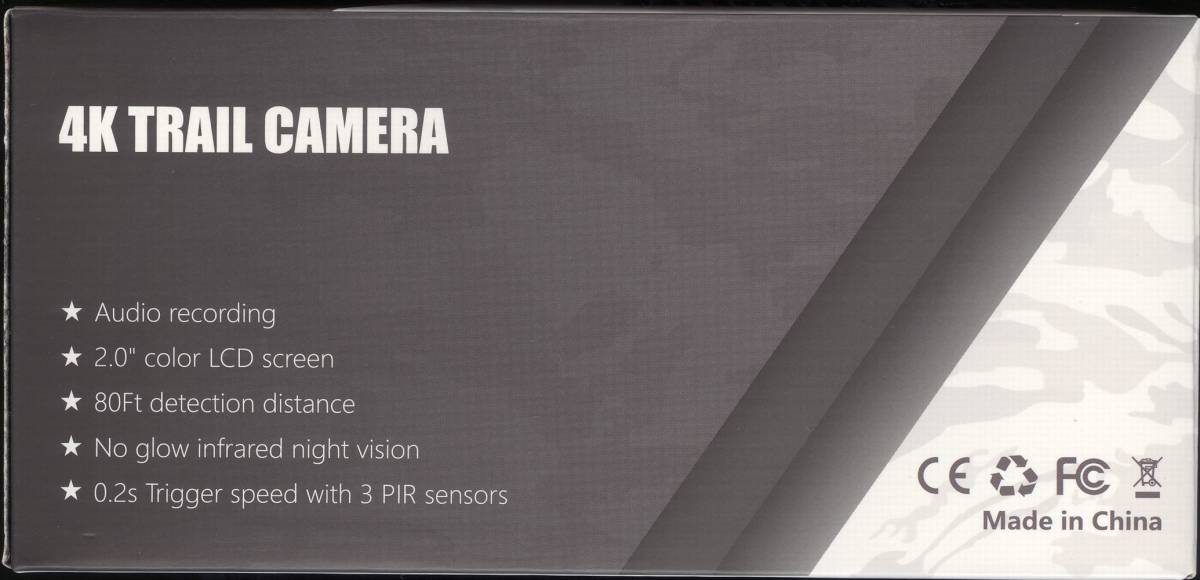 中古品■Wosports トレイルカメラ G600-4K 迷彩 屋外屋内 単三乾電池x8 IP66防塵/防水 暗視 32GB SDカード付きの画像4