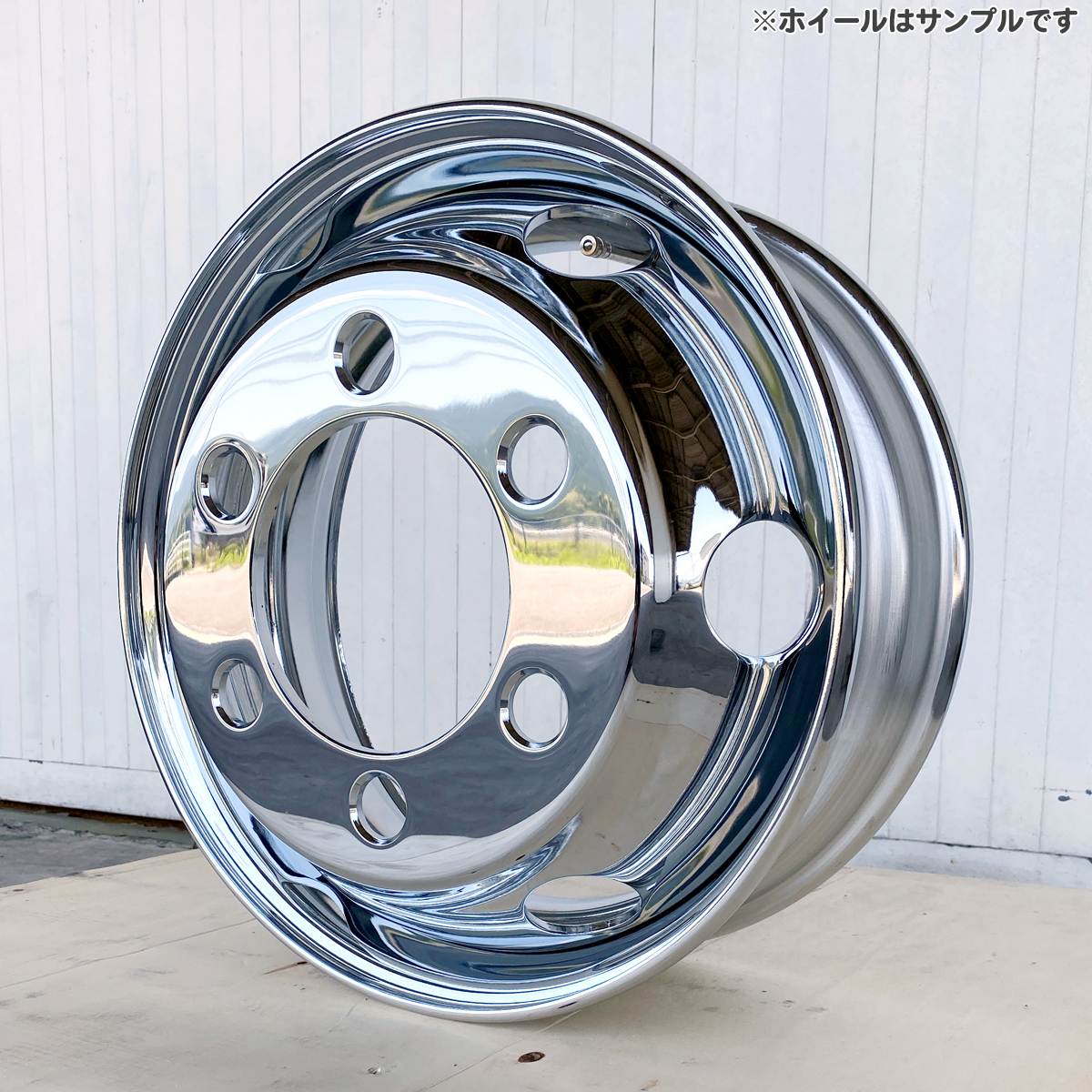 送料無料 新品 4枚セット キャップ付 1台分 メッキホイール トラック用 ダンプ 4t 17.5×6.00 オフセット127 / 119 6穴 JIS 1年保証 DOT-X_画像2