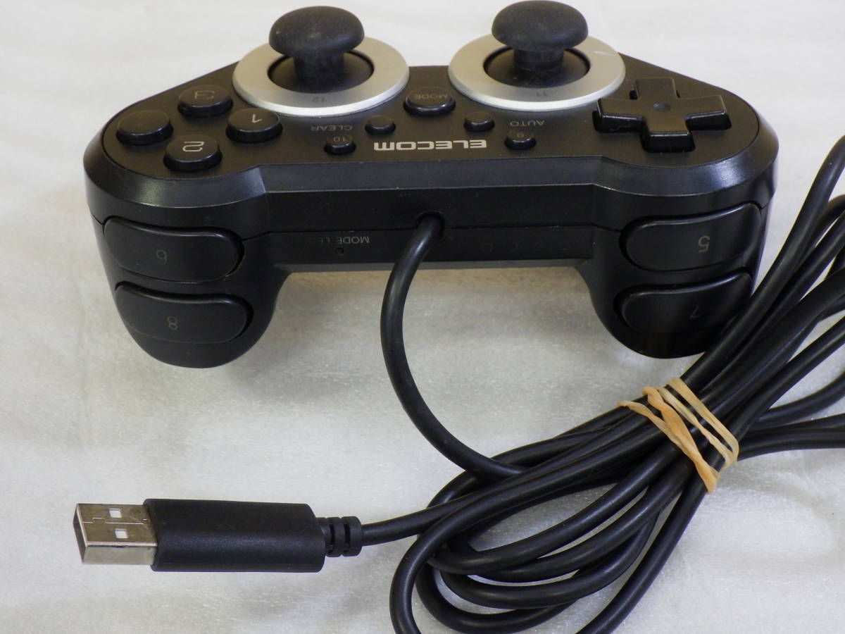 ELECOM/エレコム 12ボタン高耐久USBゲームパッド JC-U3312SBK ブラック PS系ボタン配列 ゲームコントローラ USB 動作確認済み#MH00189_画像4