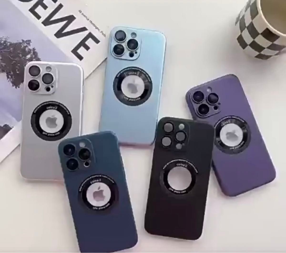iPhone15pro 用強化ガラス製カメラ 保護ケース シルバー