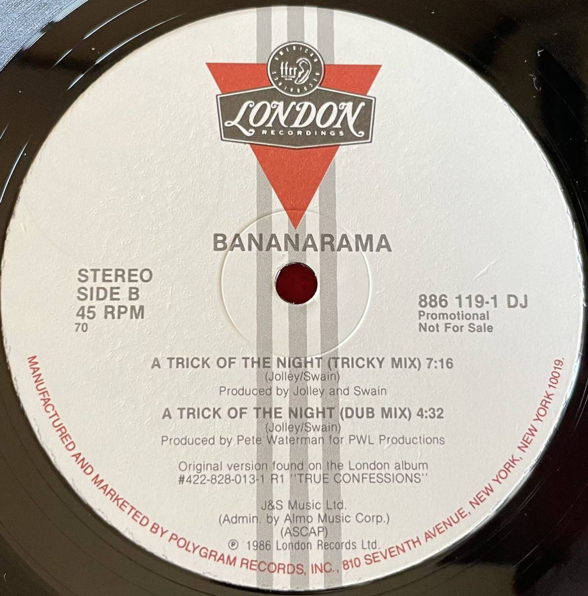 プロモ盤Bananarama / Trick Of The Night 12inch盤 その他にもプロモーション盤 レア盤 人気レコード 多数出品。_画像2