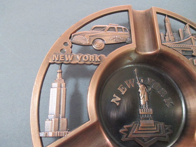 ニューヨーク◆ヴィンテージ 灰皿　New York Bronze Ashtray　未使用　　　銅/自由の女神/エンパイア・ステート・ビル _画像3