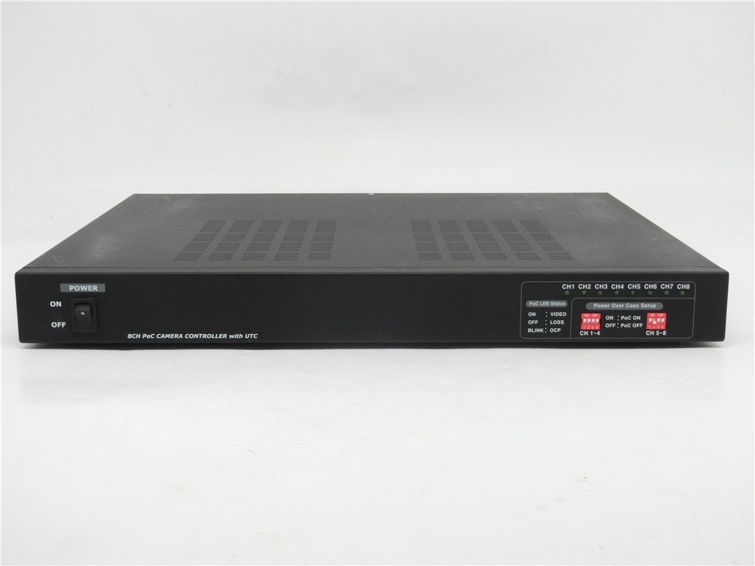 中古 日本防犯システム POC のサポート AHD 8ch ワンケーブル専用電源ユニット 通電のみ確認 現状品 送料無料