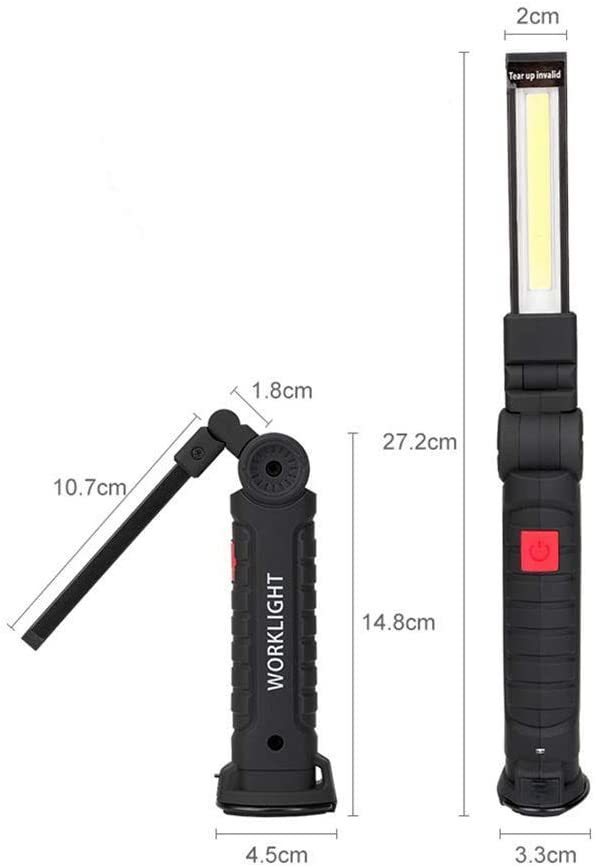 ハンディライト USB 充電 懐中電灯 赤色灯 大型 点滅 角度調整 折りたたみ 防災 COBライト ワークライト マグネット 作業灯 アウトドア_画像5