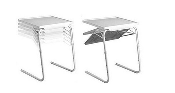 折りたたみテーブル サイドテーブル 軽い 小さい 高さ調整 角度調節 パソコン ベッド ホワイト 介護用品 ミニテーブル_画像6