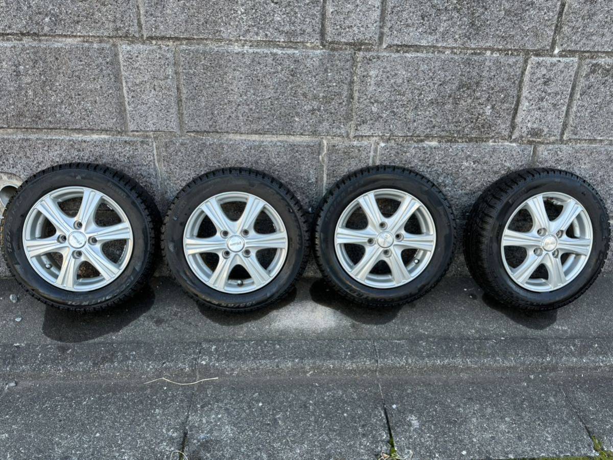 155/65R13スタッドレスタイヤホイール 4本13インチ4JPCD100 4穴ムーブワゴ ンRアルト ラパンエブリイミラN-BOX モ コek デイズ_画像1