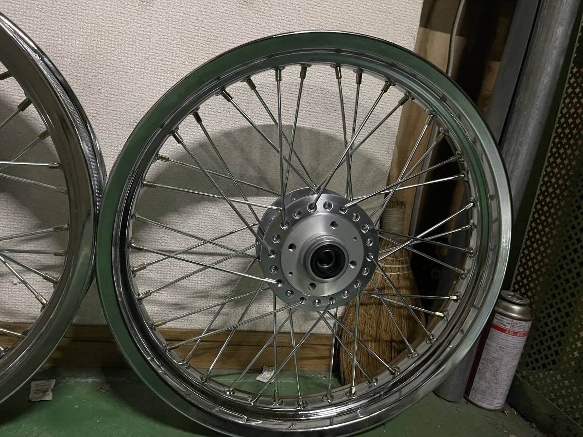 Ｚ７５０Ｄ１ Ｆ１８インチ ワイド スポークホイール/メッキBEETセブンスターZ1ハヤシZ750DレスターOZメルバZ1R KZ1000 Z750FX Z1000A1 の画像5