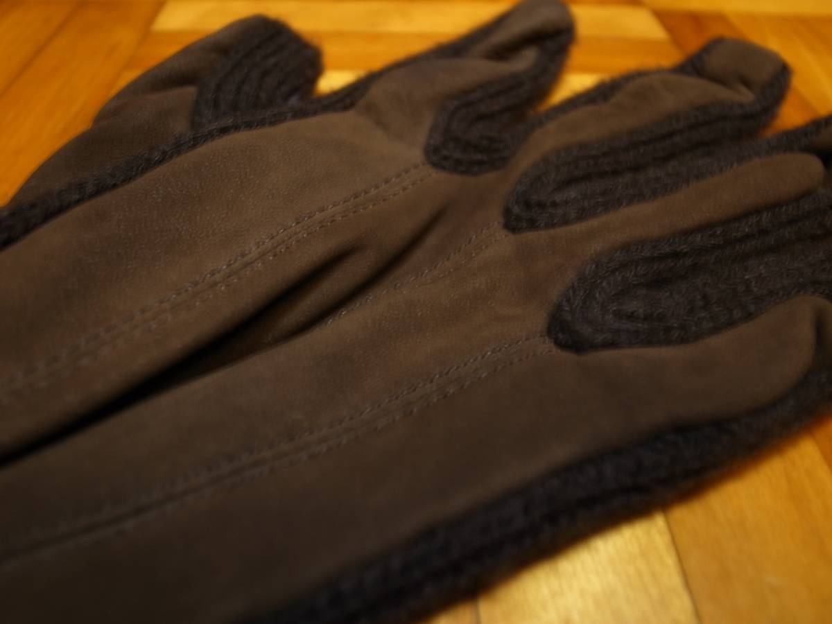 [ beautiful goods ] AKM gloves glow blaser glove Brown wool cashmere . ram leather 