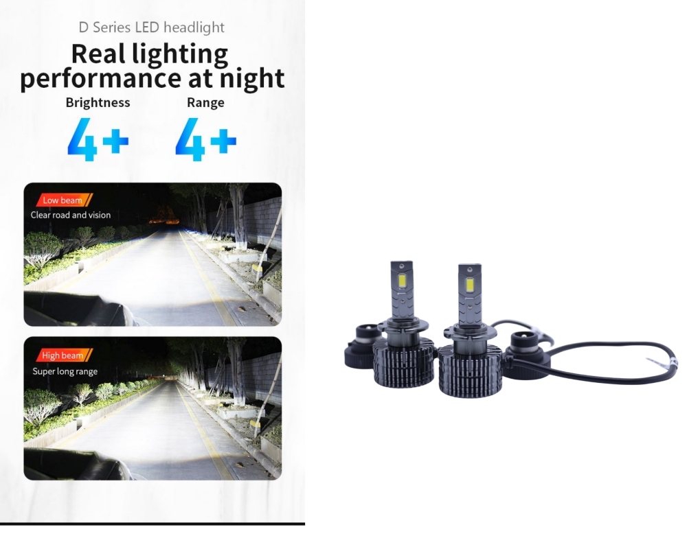 HID屋 D4S LED ヘッドライト Dシリーズ 車検対応 D4S 専用 12200lm 6500k ホワイト 35W 2本1セット ポン付け 綺麗なカットライン_画像1