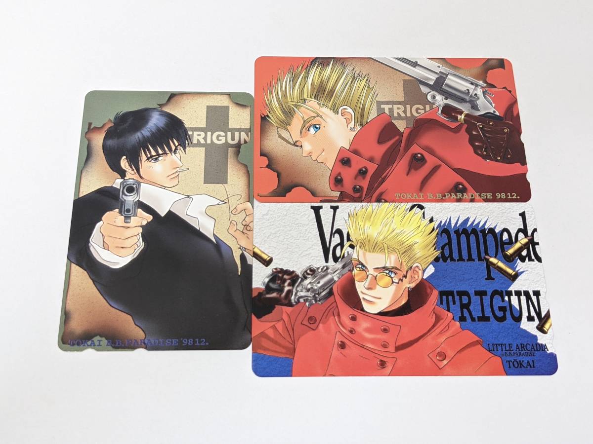 【4399】TRIGUN 限定テレホンカード3枚セット 50度数 トライガン ヴァッシュ・ザ・スタンピード ニコラスD・ウルフウッド 未使用 送料無料_画像1