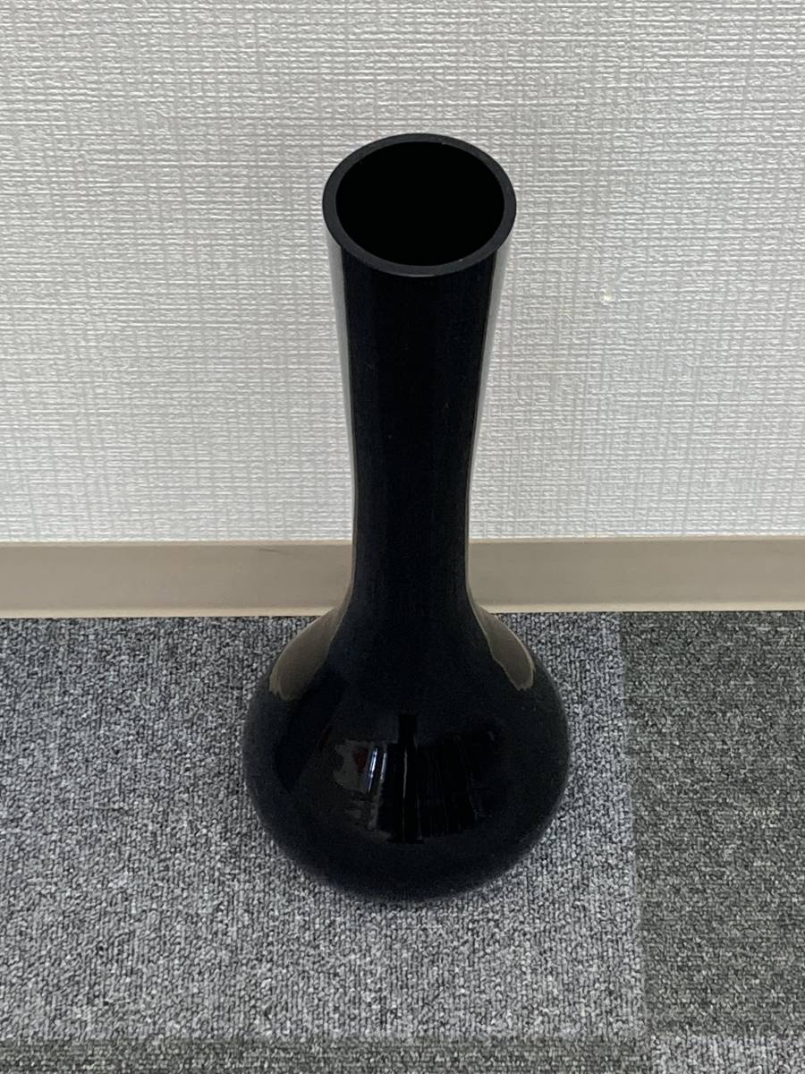 ◇①KURATA CRAFT　GLASS　クラタ　クラフトグラス　花瓶　花器　ブラック_画像1