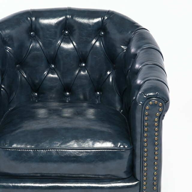  sofa sofa 1 seater . sofa lounge sofa single Britain antique style Cesta - field blue imitation leather PU leather VINCENT VL1P58K