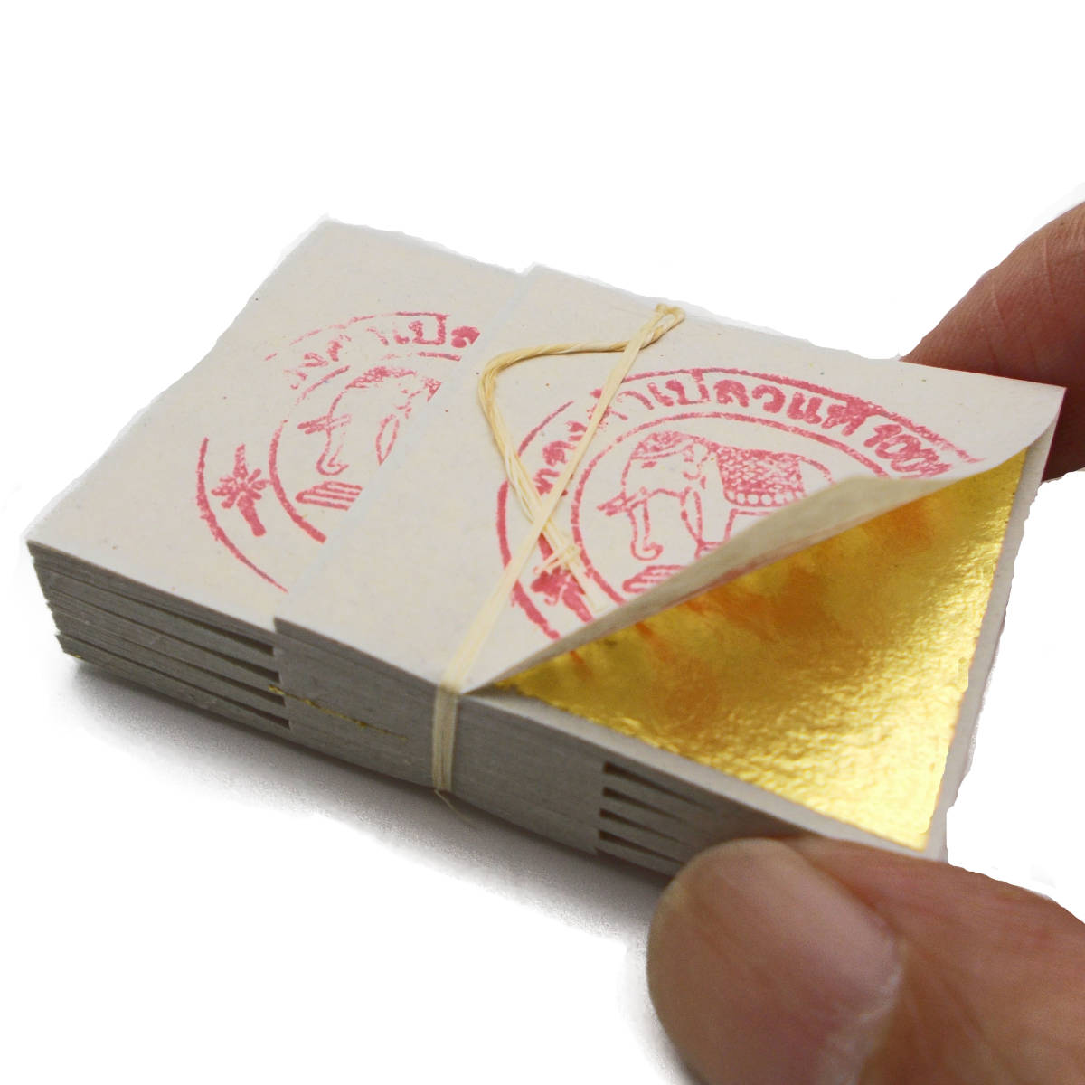 純金箔(24K) 4cm x 4cm タイ産 Gold Leaf 100枚セット タイで購入 送料無料_画像2