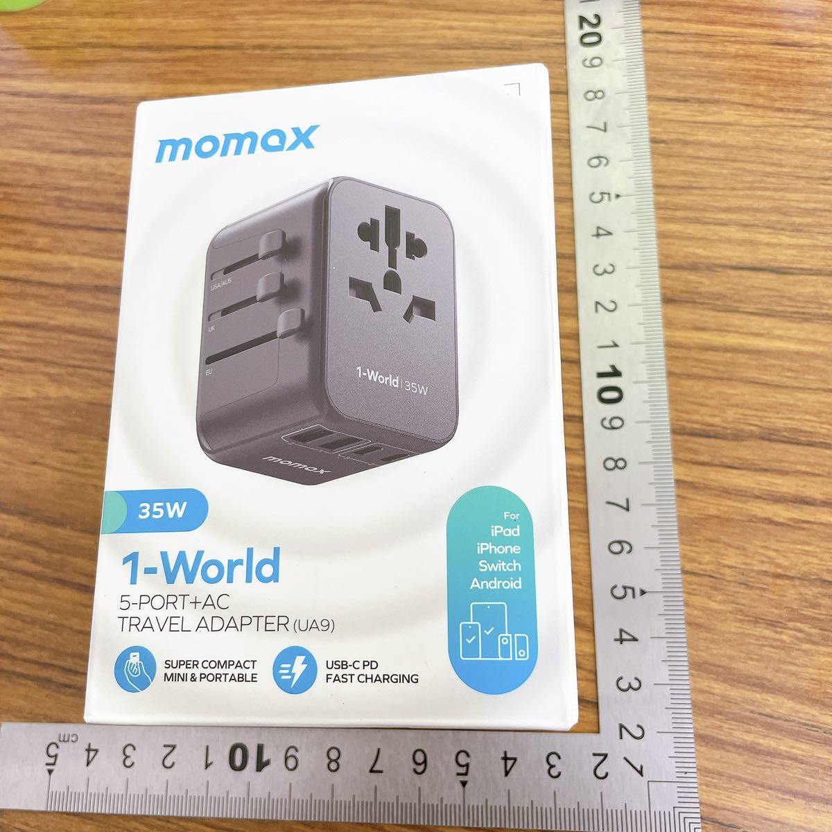 【開封のみ】MOMAX★変換プラグ 35W PD 海外電源変換アダプタ 全世界対応 変換器 旅行プラグアダプター 6台同時充電 3*USB-C PD & 2*USB-A _画像2