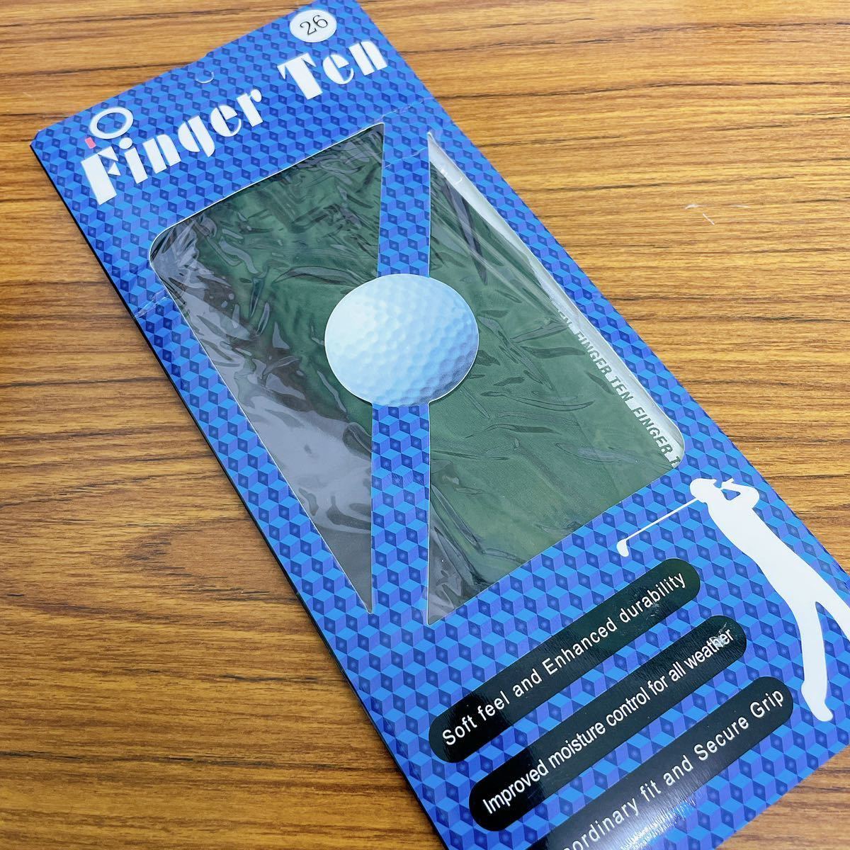 【開封のみ】Finger Ten★ゴルフグローブ メンズ 全天候型 1個左手用 /手 滑り止め 柔らかい ゴルフ用 繊維布 フィット感 マジックテープ