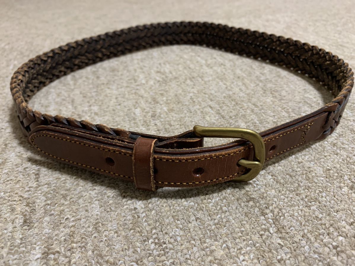 【送料込】USA製 エルエルビーン L.L.Bean レザーメッシュベルト 30インチ_画像2