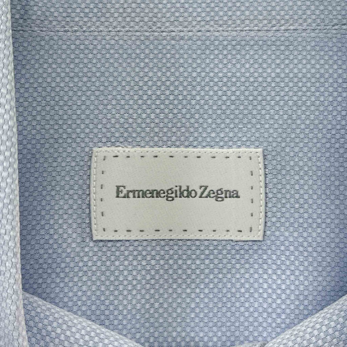 Ermenegildo Zegna エルメネジルドゼニア 長袖シャツ ブルー サイズM スリムフィット メンズ ヴィンテージ ネ_画像3