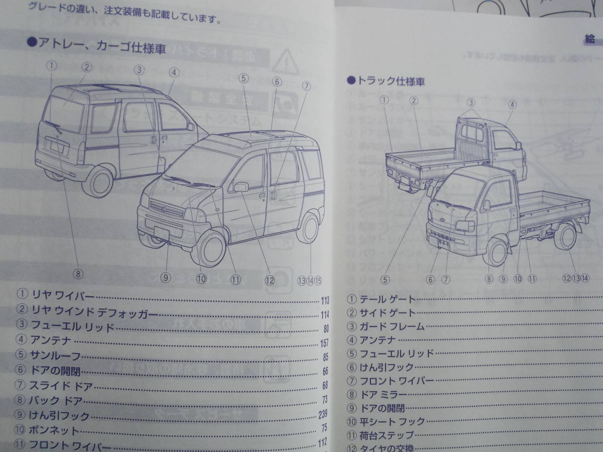  Hijet Truck S200P manual 2003 year 6 month issue Atrai cargo specification postage 180 jpy 