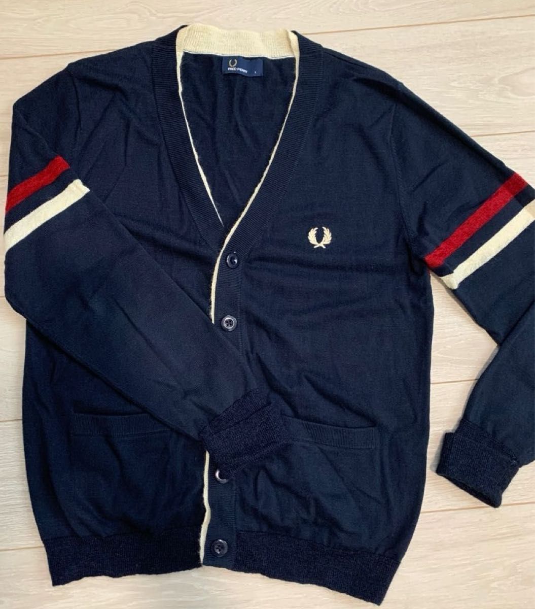 美品 フレッドペリー★FRED PERRY★モヘヤ混 ニットカーディガン