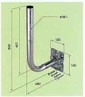 【中古】バクマ工業 パラボラアンテナ取付金具 壁面取付けタイプ PB-400K_画像1