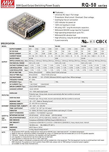 【中古】MEANWELL四組の出力のスイッチ電源RQ-50D 50W 5V24V+-12V_画像1