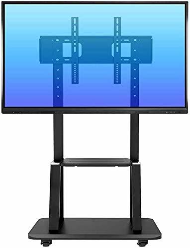 【中古】TVウォールマウント調節可能なモバイルTVフロアスタンド、55-75IN TVカート用の2層トレイユニバーサルスタンディング (Color_画像1