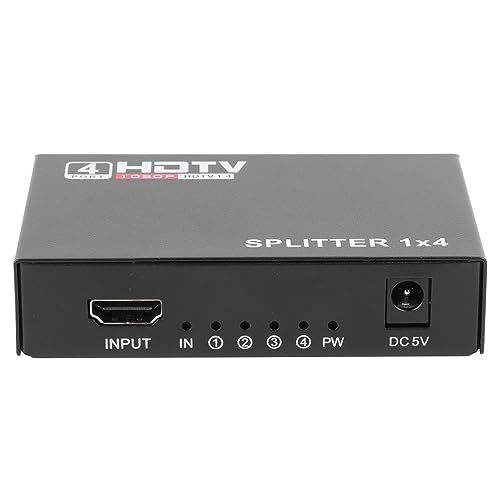 【中古】1080P HD スプリッター、USB 電源 1080P サポートメタルケース HDTV スプリッター 1 入力 4_画像1